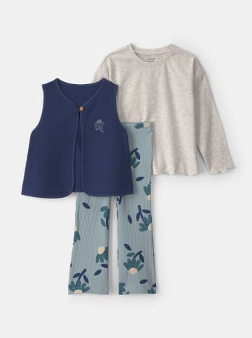 carter's 3-delige outfit grijs/blauw