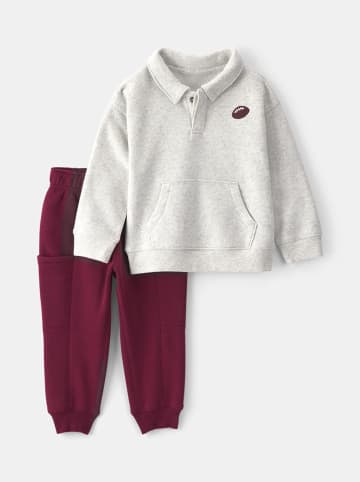carter's 2-delige outfit donkerrood/crème