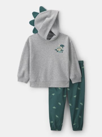 carter's 2-delige outfit grijs/donkergroen