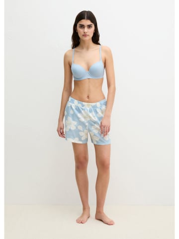 Marc O´Polo Bodywear Pyjama-Shorts in Hellblau/ Weiß
