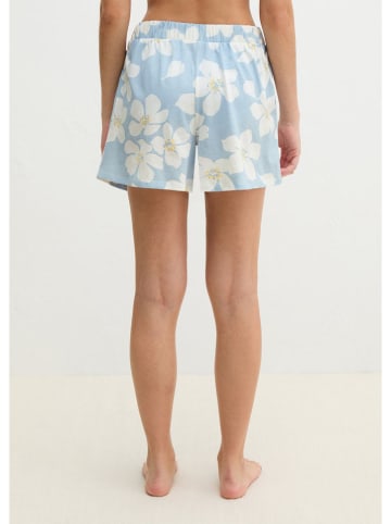 Marc O´Polo Bodywear Pyjama-Shorts in Hellblau/ Weiß