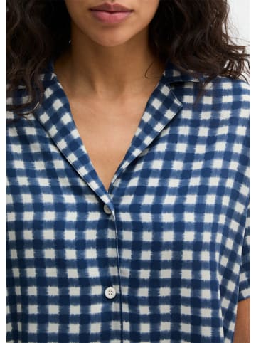 Marc O´Polo Bodywear Pyjama-Oberteil in Dunkelblau/ WEiß