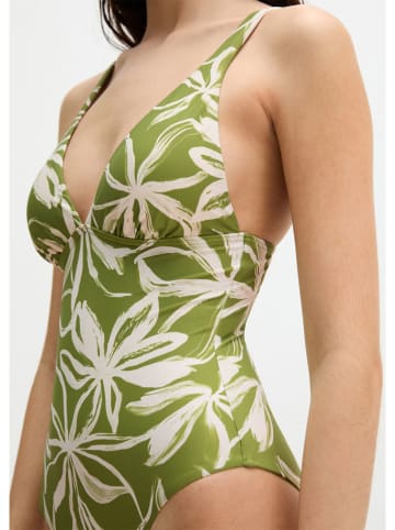 Marc O´Polo Bodywear Badeanzug in Grün/ Weiß