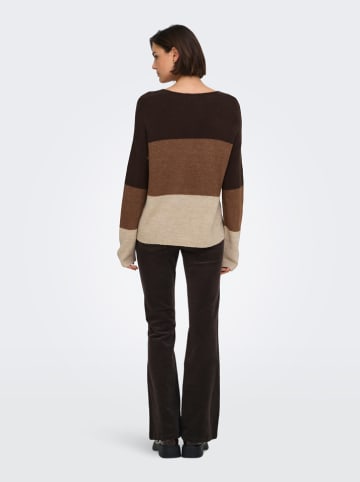 JDY Pullover "Elanora" in Braun/ Hellbraun/ Beige