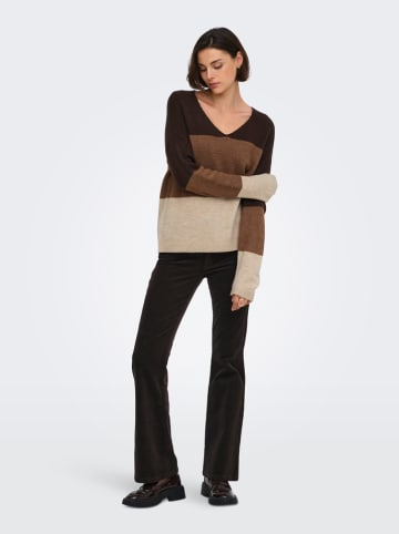 JDY Pullover "Elanora" in Braun/ Hellbraun/ Beige