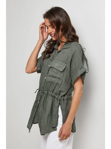 Lin Passion Linnen blouse kaki