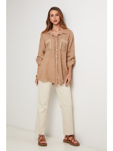 Lin Passion Linnen blouse camel