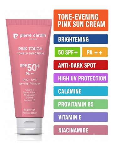 Pierre Cardin Krem przeciwsłoneczny "Pink Touch Tone -Up PA++" - SPF 50+ - 50 ml