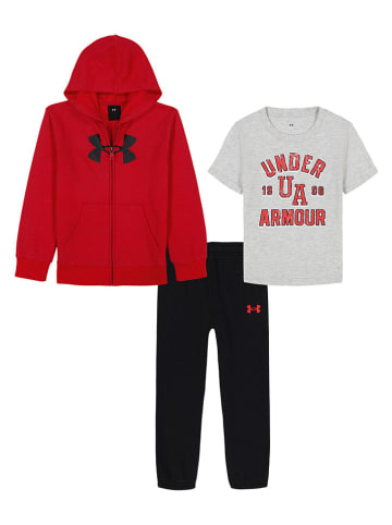 Under Armour 3tlg. Outfit in Rot/ Grau/ Schwarz