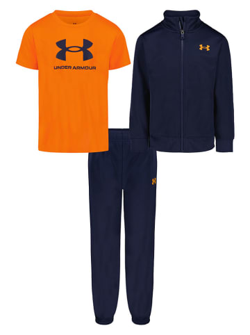 Under Armour Trainingsanzug in Dunkelblau/ Orange
