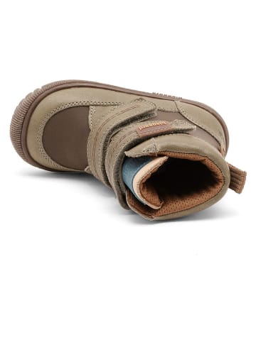 bisgaard Skórzane botki w kolorze khaki
