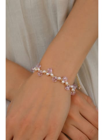 Pierres delicates Vergold. Armkette mit Perlen und Kristallen