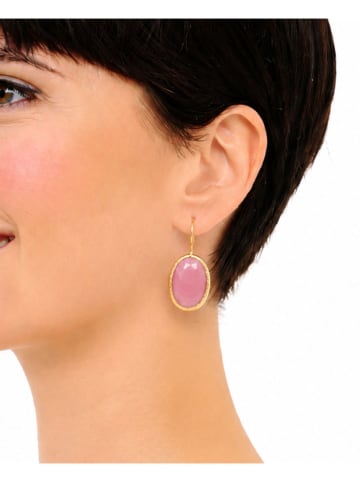 Pierres delicates Vergulde oorhangers met edelstenen