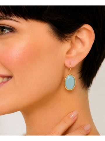 Pierres delicates Vergulde oorhangers met edelstenen