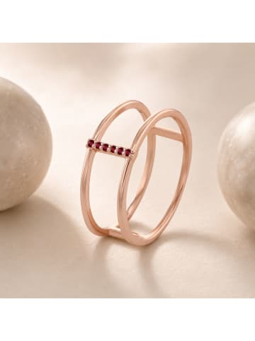 Les Petites Précieuses Rosévergold. Ring mit Edelsteinen
