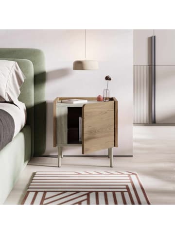 Evila Nachttisch "Norm" in Hellbraun - (B)45,5 x (H)47,8 x (T)35 cm
