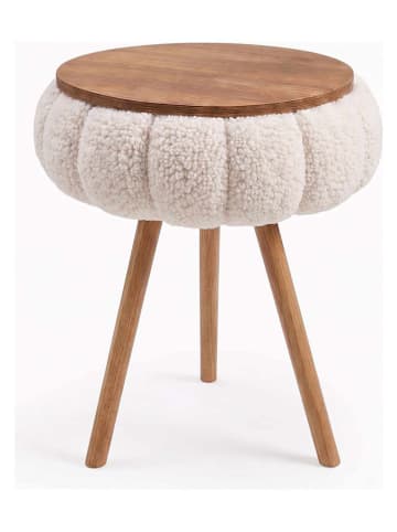 Evila Beistelltisch "Papatya Zgn" in Beige/ Hellbraun - (H)45 x Ø 33 cm