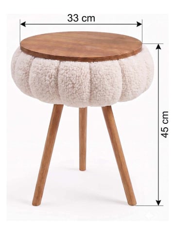 Evila Beistelltisch "Papatya Zgn" in Beige/ Hellbraun - (H)45 x Ø 33 cm