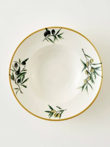 BELLA MAISON Pastateller "Olive" in Weiß/ Grün - Ø 27 cm