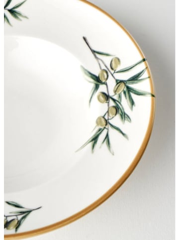 BELLA MAISON Pastateller "Olive" in Weiß/ Grün - Ø 27 cm