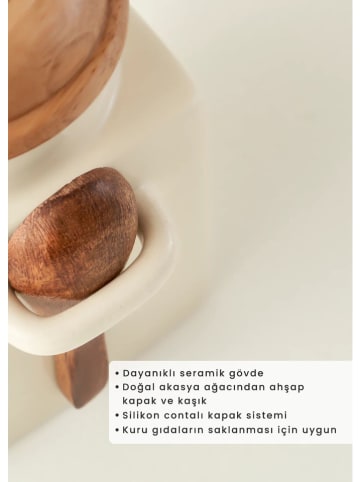 BELLA MAISON Pojemnik "Salt" w kolorze kremowo-brązowym na przyprawy - 330 ml