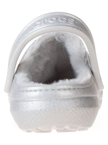 Crocs Clogs "Classic Fuzz Lined Glitter" zilverkleurig
