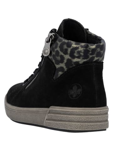 rieker Leder-Sneakers in Schwarz