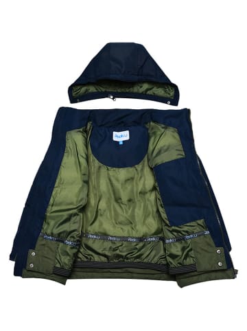 Peek U Winterjas "Willey" kaki/donkerblauw