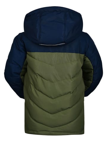 Peek U Winterjas "Willey" kaki/donkerblauw