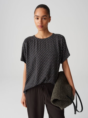 OPUS Blouse "Femka" antraciet/donkerblauw