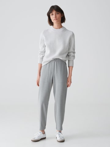 OPUS Pullover "Padollo" in Grau/ Weiß
