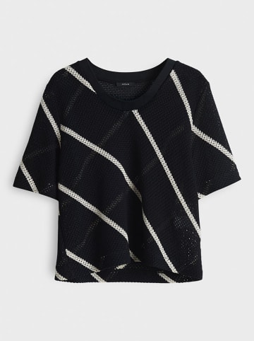 OPUS Sweter "Gemukki" w kolorze czarno-białym
