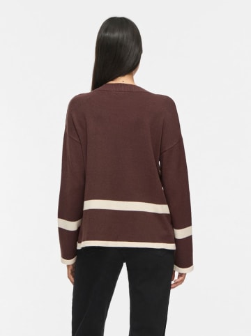 Vila Pullover "Ril" in Braun/ Creme