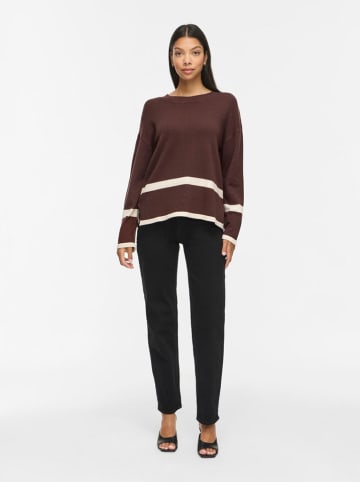 Vila Pullover "Ril" in Braun/ Creme