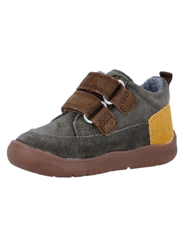 Richter Shoes Leder-Barfußschuhe "Samy" in Khaki/ Hellbraun