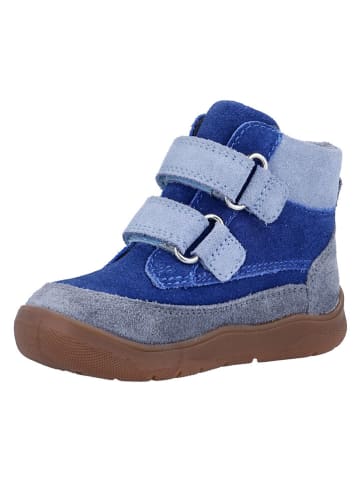 Richter Shoes Leder-Barfußschuhe "Samy" in Blau/ Hellblau