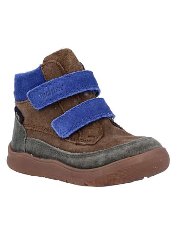 Richter Shoes Leder-Barfußschuhe "Samy" in Hellbraun/ Blau