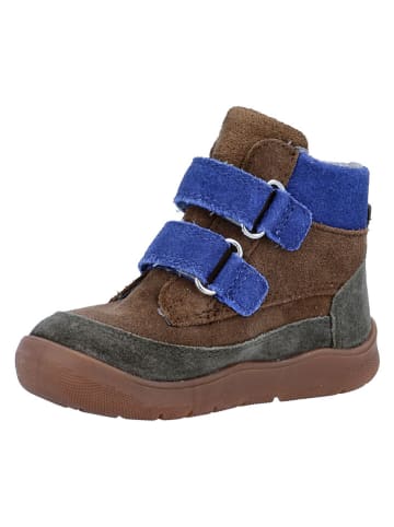 Richter Shoes Leren barefootschoenen "Samy" lichtbruin/blauw