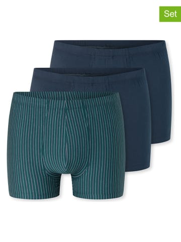Schiesser 3er-Set: Boxershorts in Dunkelblau/ Petrol