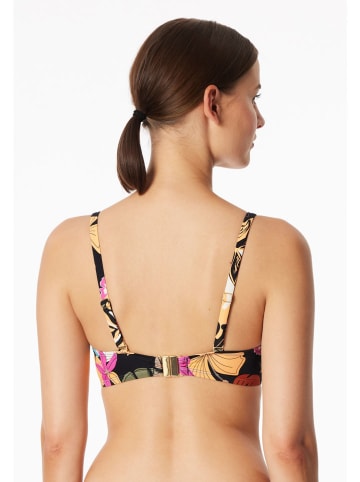 Schiesser Biustonosz bikini w kolorze turkusowo-czarnym ze wzorem