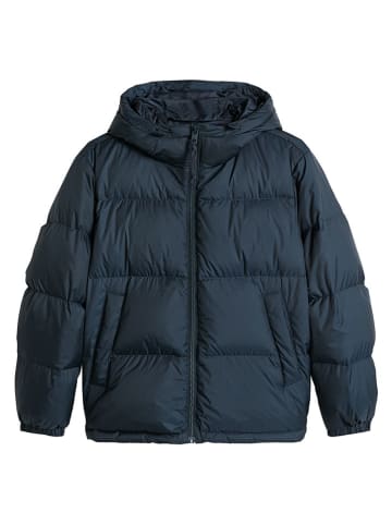 Doorgestikte jas donkerblauw