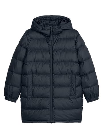 Doorgestikte jas donkerblauw