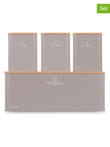 Berlinger Haus 4-delige set: broodtrommel taupe