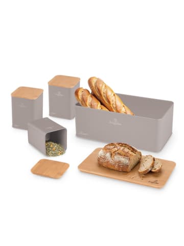 Berlinger Haus 4-delige set: broodtrommel taupe
