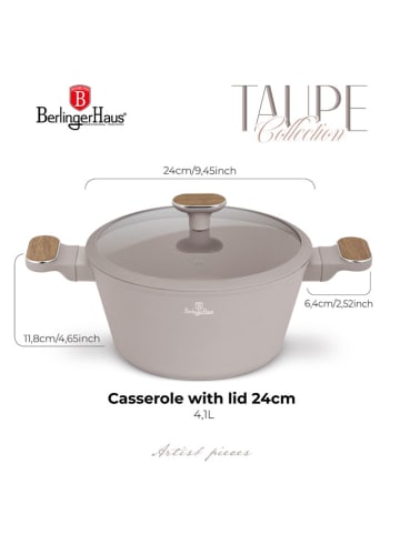 Berlinger Haus 2-delige set: kookpot "Taupe Nordic Collection" taupe - Ø 24 cm
