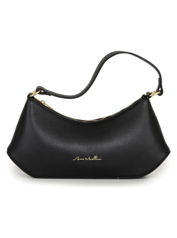Anna Morellini Leder-Schultertasche "Fiorezia" in Schwarz - (B)37 x (H)14 x (T)8 cm