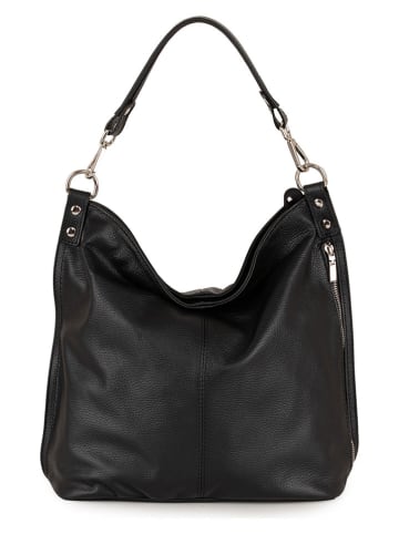 Lucca Baldi Leder-Schulterasche "Bolzano" zwart - (B)40 x (H)45 cm