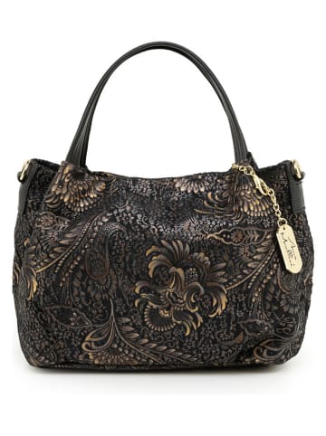 Mia Tomazzi Leren handtas "Benedettini" zwart - (B)24 x (H)21 x (D)13 cm