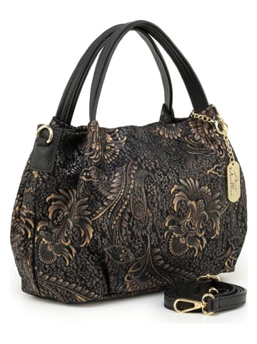 Mia Tomazzi Leren handtas "Benedettini" zwart - (B)24 x (H)21 x (D)13 cm