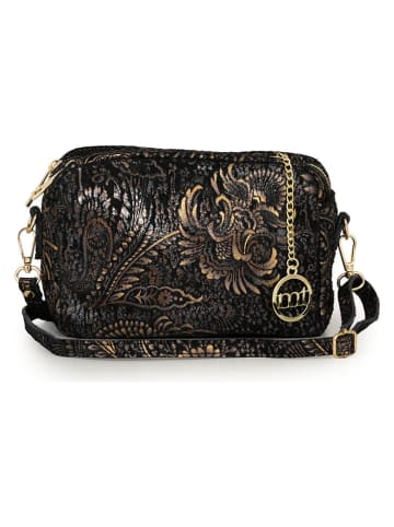 Mia Tomazzi Leder-Umhängetasche "Calatafimi" in Schwarz - (B)21 x (H)14 x (T)8 cm
